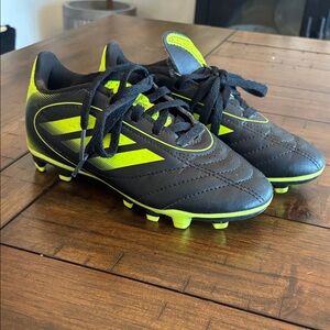 adidas Black and Neon Yellow Kids Soccer Cleats